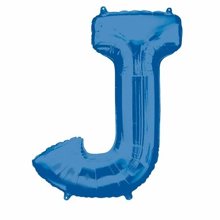 GOLDENGIFTS 33 in. Letter J Shape Foil Balloon Blue GO3582569